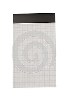Blank notepad page in grid.