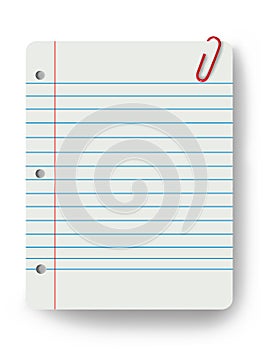 Blank notepad and a paper clip