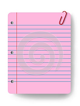 Blank notepad and a paper clip