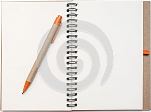 Blank notepad and pen