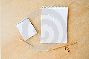 Blank notepad with pencil