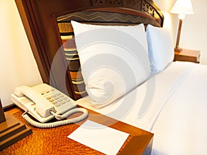 Blank notice paper on the table