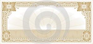 Blank old banknote with empty space golden