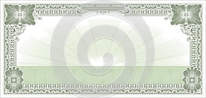 Blank old banknote with empty space green