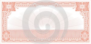 Blank old banknote with empty space red