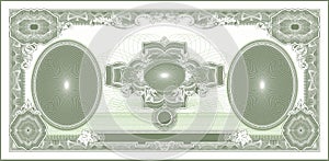 Blank for an old banknote with two portraits green