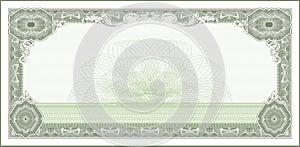 Blank for an old banknote with an unoccupied space green