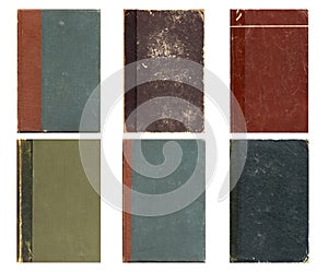 Blank old book covers. Set of vintage textures.