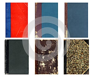 Blank old book covers. Set of vintage textures.