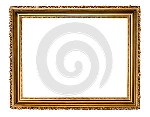 Blank old carved golden picture frame cutout
