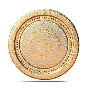 Blank old gold coin 3D