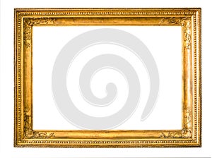 Blank old ornamental golden picture frame cutout