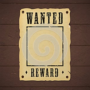 Blank old wanted banner template