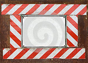 Blank old warning sign