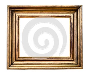 Blank old wide wooden picture frame cutout