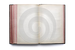 Blank open hardback book photo