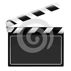 Blank open movie flap object isolated