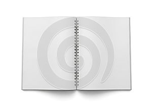 Blank open notebook