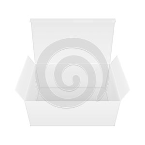 blank open rectangular paper box