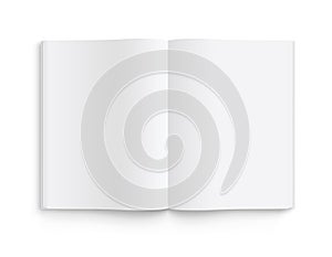 Blank opened book, magazine and notebook template with soft shadows. Front view. - stock vector