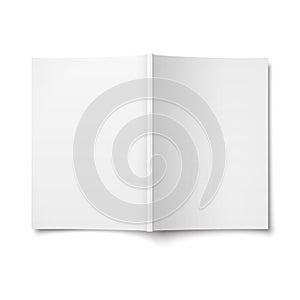 Blank opened magazine cover template.