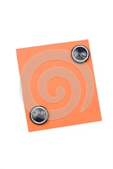 blank orange note with magnet