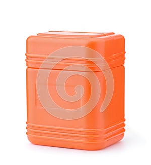 Blank orange plastic container