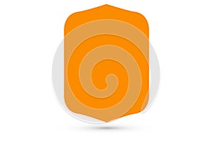 Blank Orange Shield Badge with Shadow