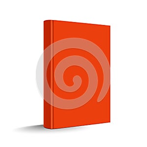 Blank Orange Vertical Hardcover Book - Vector Illustration - Isolated On White Background