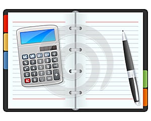 Blank Organizer with Calculator and Pen