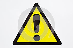 Danger Hazard Triangle Warning Sign Isolated Macro.