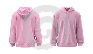 Blank oversized hooded sweatshirt mockup, 3d rendering, 3d illustration