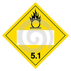 Blank Oxidizer Class 5.1 Symbol Sign, Vector Illustration, Isolate On White Background, Label .EPS10