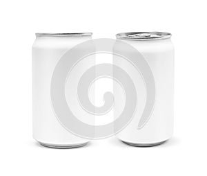 Blank packaging beverage tin can isolated on white background