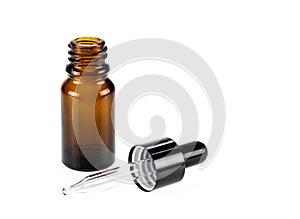 Blank packaging brown glass dropper serum bottle photo