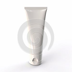 blank packaging cosmetic plastic tube isolated on white background. Generative AI
