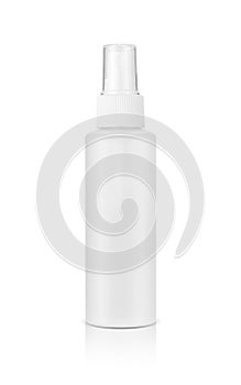 Blank packaging cosmetic spray bottle on white