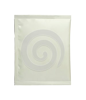 Blank packaging foil sachet isolated