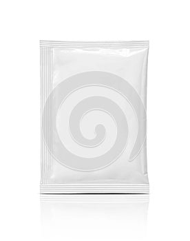 Blank packaging foil sachet isolated on white background