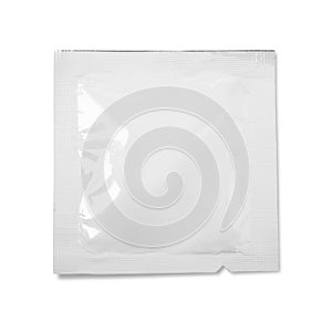 Blank packaging foil sachet isolated