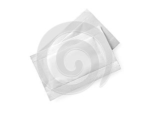 Blank packaging foil sachet isolated