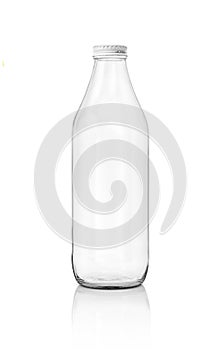 Blank packaging transparent glass bottle for beverage product is