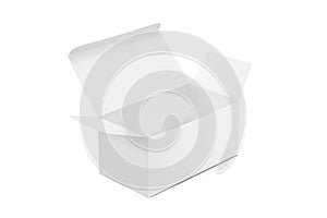 Blank packaging white cardboard box isolated on white background