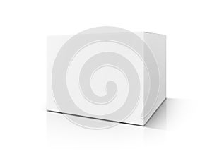 Blank packaging white cardboard box isolated on white background