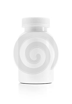 Blank packaging white plastic bottle for supplement product