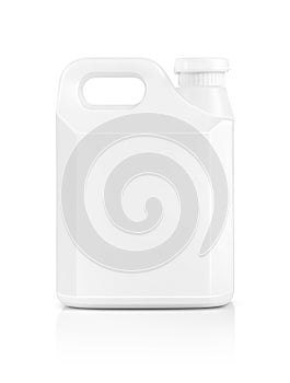 Blank packaging white plastic gallon isolated on white