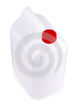 The blank packaging white plastic gallon isolated on white background with clipping path