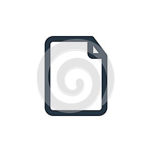 blank page icon vector from user interface concept. Thin line illustration of blank page editable stroke. blank page linear sign