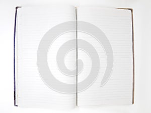 Blank page of lined paper book