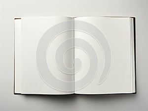 blank page of opened notebook on white background generative AI